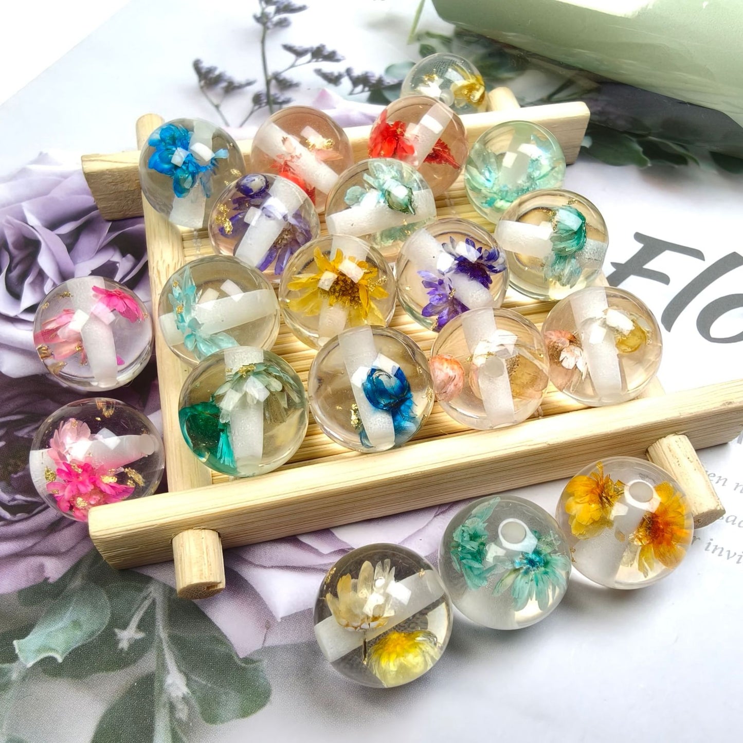 Dried Flower Resin Beads