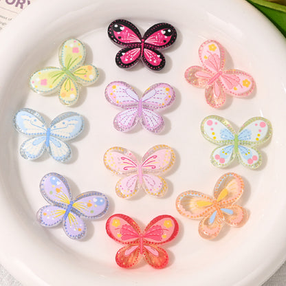 Dreamy Butterfly Print Acrylic Beads