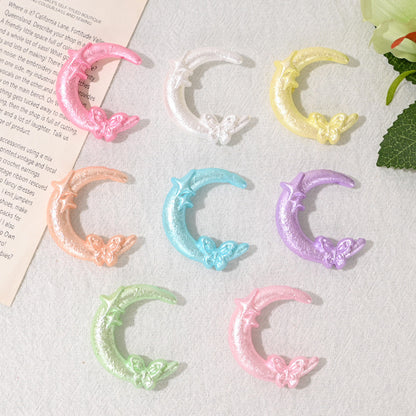 Glitter Moon Crescent Bow Beads