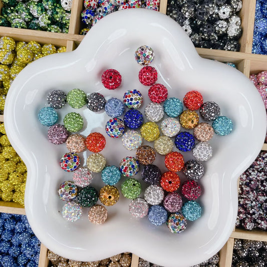 Rhinestone Crystal Beads - Pave Disco Ball Beads for Jewelry Making | 15 Colors
